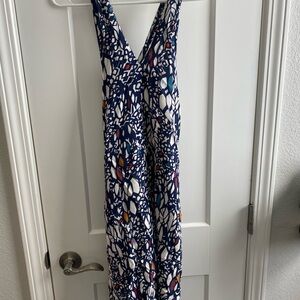 Anthropology Blue and White Patterned Dress